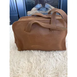 Cole‎ Haan Leather Satchel Purse Handbag Top Handle Flap Closure Brown thumbnail 3