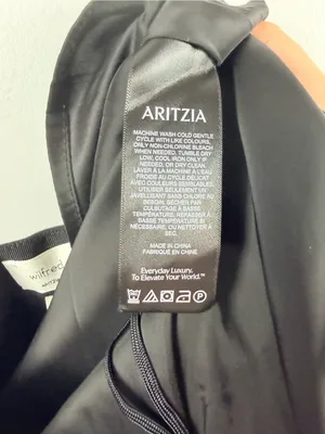 Aritzia Wilfred Twill A-line mini skirt pinstripe in grey and white size 6 thumbnail 5