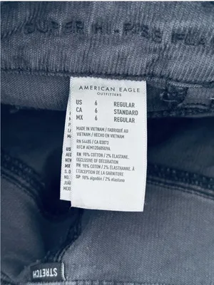 AE American Eagle Corduroy Super High-Waisted Flare Pant GREY size 6 (14" x 29") thumbnail 5