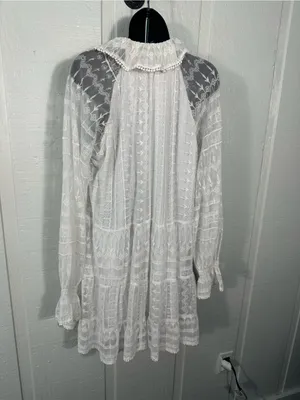 Zara White Lace Overlay Dress Size Small EUC thumbnail 8