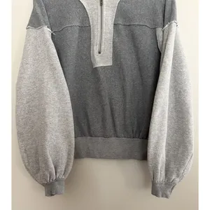 We The Free x Free People‎ Kassey Half Zip Sweatshirt Two Tone Gray Size Medium thumbnail 5