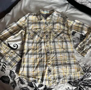 Maurices yellow plaid button-up shirt thumbnail 1