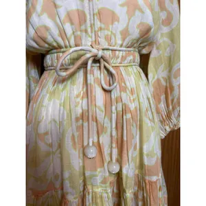 Alexis Capri Yellow Orange Abstract V-Neck Mini Dress $598 flowy coquette XS thumbnail 7