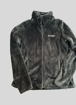 Columbia dark teal Sherpa teddy fleece zip up jacket small thumbnail 1