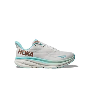 Hoka Clifton 9 Womens 8.5 Grey Blue Running Shoes Lock Laces thumbnail 2