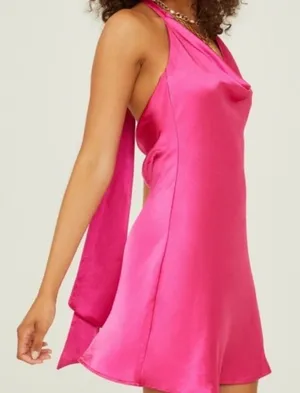 Altar'd State Pink Satin Mini Dress thumbnail 1