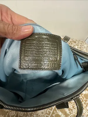 COACH Olive Leather Tote with Signature Charm thumbnail 12