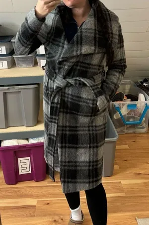 BCBGeneration Wool Plaid Trench Coat thumbnail 8