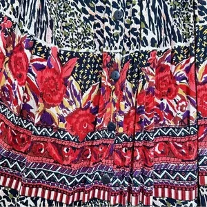 Vintage Flowy‎ Animal Print Boho Eclectic Artsy Pull On Maxi Skirt Maximalism thumbnail 5