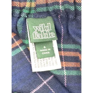 Wild Fable Navy Blue Plaid Tie Waist Wrap Mini Skirt Small thumbnail 5