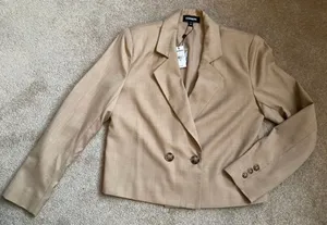 Express Woman’s Beige Blazer Suit Jacket XS thumbnail 2