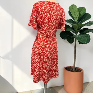 Red floral dress size M thumbnail 4
