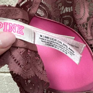PINK Victoria’s Secret lace halter padded push-up bralette size M thumbnail 3