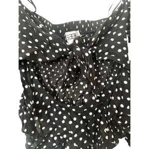 SEEK THE LABEL Polka Dot Ruffled Off Shoulder‎ Blouse Black Small thumbnail 5