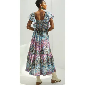 Anthropologie Clementina Eyelet Maxi Dress Women’s Sz. XS thumbnail 2