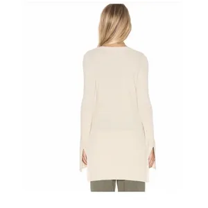 Free People Criss Cross Front Longline Tunic Sweater oatmeal‎ cream XS … thumbnail 3