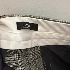 Loft High Waist Trouser Wide‎ Leg Gray Plaid Size 8 thumbnail 5