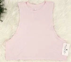 Spiritual‎ Gangster Muscle Tank Top Light Pink Logo Cropped Yoga Size Small NEW thumbnail 1