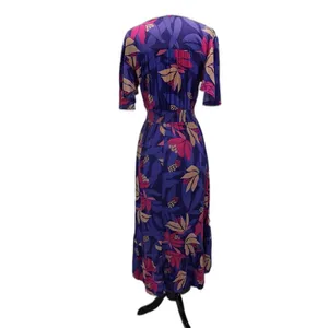 Anthropologie Abel The Label Maxi Dress XS Smocked Tiered Ruffle Flutter Coastal thumbnail 7
