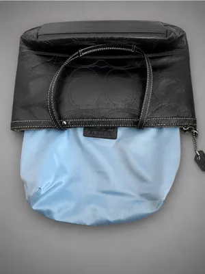 Coach East West Gallery Embossed Patent Leather Medium Tote Black Bag Authentic thumbnail 4