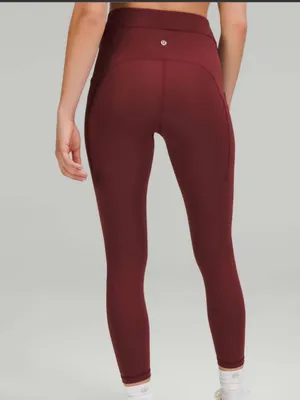 Lululemon Power Thru High Rise Tight Leggings 25” Red Merlot size 10 $128 thumbnail 5