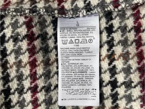 Old Navy Textured Houndstooth Mid Length Button Front Coat Large thumbnail 6