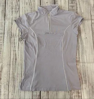Lucy Lilac Quarter Zip Short Sleeve Athletic Top. thumbnail 1