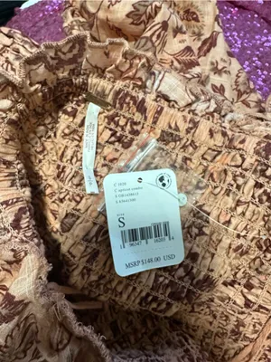 NWT Free People Smock It to Me Mini Dress Apricot Combo Pink Floral Size Small thumbnail 5