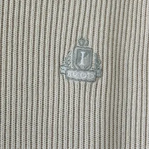Vintage IZOD Ribbed Knit Crew Neck Sweater Sz S preppy Coastal Fisherman Beige thumbnail 3
