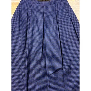 Woolrich Vintage Houndstooth Wool Blend Pleated Midi‎ Skirt Blue Black Sz 10 28W thumbnail 5