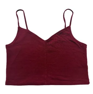 Hollister Burgundy Ribbed Sweetheart Cami Crop Top Tank Shirt Low Medium Women's thumbnail 1