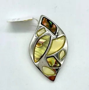 Lia Sophia Abstract Mother of Pearl Silvertone NWT thumbnail 1