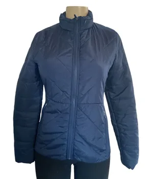 Fabletics Navy Blue Quilted Jacket Hooded Zip Front Athletic Coat Size S thumbnail 1