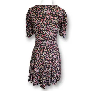 Rampage Vintage 90s Dress‎ Black Dark Floral Sweetheart Neckline Mini Forrest Fairy Boho thumbnail 5
