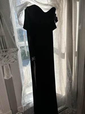 Strapless Black Dress Maxi Size XS thumbnail 2