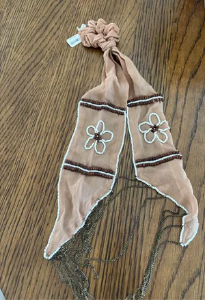 Free People Riley Pony Scarf Brown NWT Scrunchie thumbnail 4