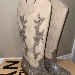 Madden Girl Glittery Tall Western Boots Super Bling! Size 6-7-10–11…Yes those four sizes!!! thumbnail 2