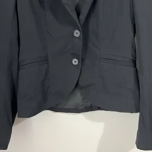 Theory Blazer Women's 6 Black Cotton Single Breasted Peak Lapel Classic Career‎ thumbnail 3