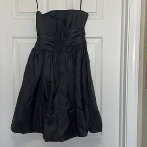 David’s Bridal Black Strapless Bubble Hem Mini Dress thumbnail 4