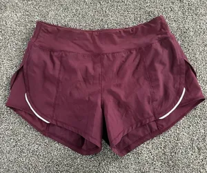 ZYIA Active Running Shorts Womens Size S Plum Burgundy Reflective Zip thumbnail 1