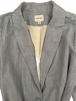 Nine West Women's Blazer Jacket Size XXL Blue Classic City Chic Office Work thumbnail 3