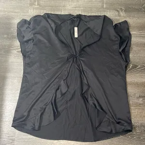 Victorias Secret Very Sexy Satin‎ Slip Wrap Kimono Robe NEW Black One Size $58 thumbnail 1