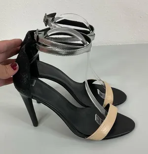 Tibi New York Amber Nude and Silver Ankle Strap Heels‎ Size 38 thumbnail 1