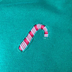 Hanes Vintage 90s‎ Christmas Sweatshirt Womens Large Green Crew Neck Motif Retro thumbnail 9