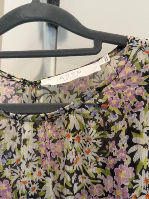 Astr Asymmetrical Floral Midi Dress in Pink and Black thumbnail 5