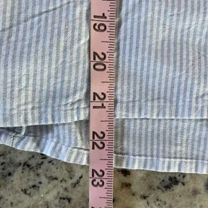 John Galt Button Up Shirt Womens One Size Blue White Striped Seersucker Preppy thumbnail 10