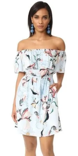 NWT Cupcakes & Cashmere Blue Potter Off Shoulder Floral Dress Women's XS thumbnail 1