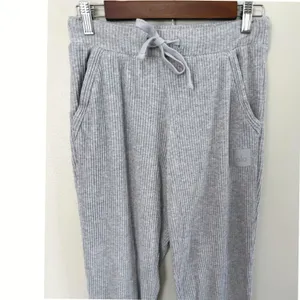 Alo Yoga Muse Sweatpants Women's Size S Heather Grey Ribbed Knit Joggers W5784R‎ thumbnail 5