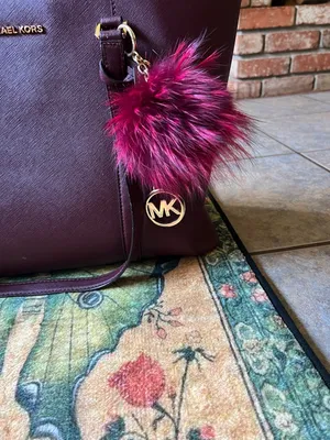 Michael Kors Plum Saffiano Tote with Magenta Pom Charm thumbnail 15