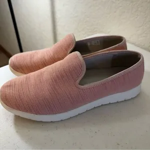 Lands'‎ End Slip On Sneakers Womens 9.5 Pink Comfort Step Knit Walking Shoes thumbnail 6